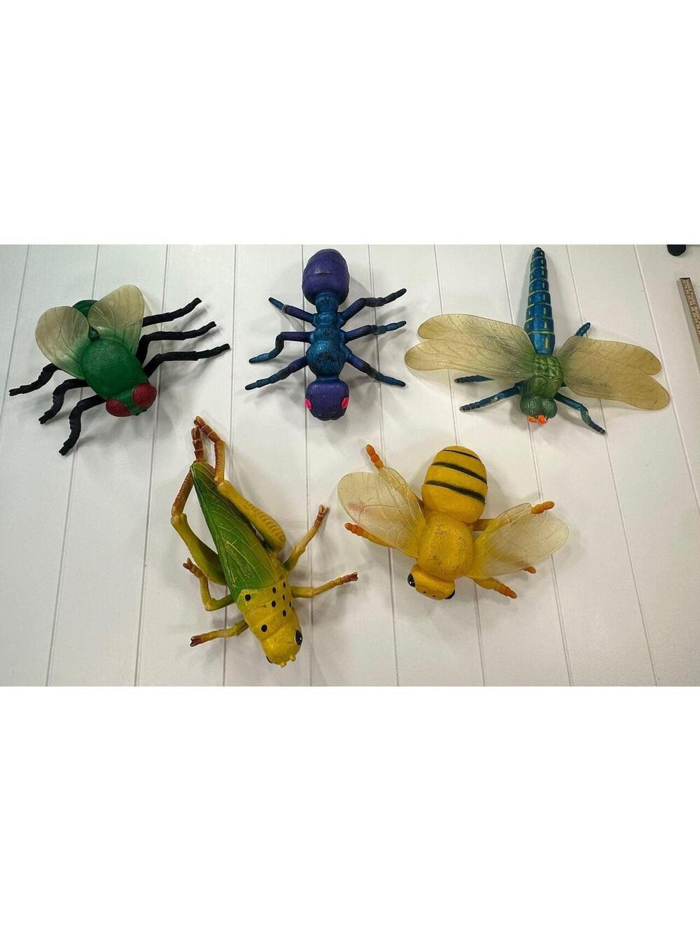 Vintage 1997 TM Giant PVC Rubber Bug Lot Set of 5 Insect Toys